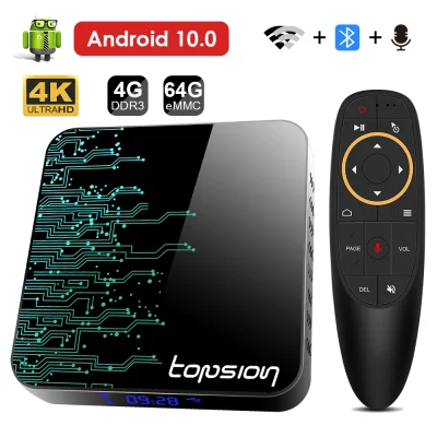 TOPSION Android 10 TV BOX 2.4G &5.8G Wifi 16G 32G 64G 4k 3D Bluetooth TV receiver Media player HDR + High Qualty Very Fast Box