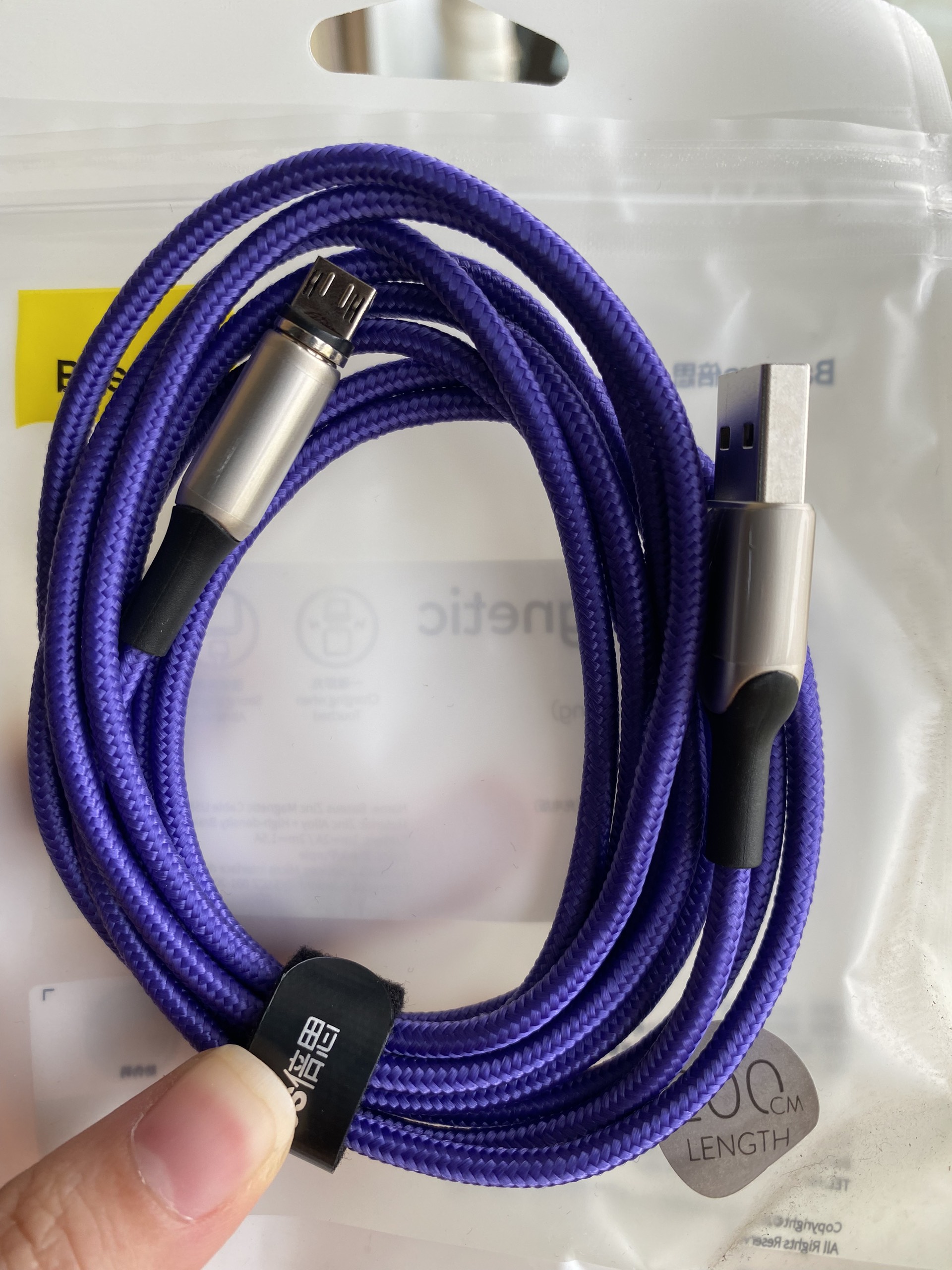 Cáp dây sạc nhanh Baseus Nam Châm Cable USB For Lightning (2.4A)/Micro USB (2.4A)/Type C (3A), chiều dài 1m, truyền dữ liệu tốc độ cao 480Mbps 2.4A, dây siêu bền