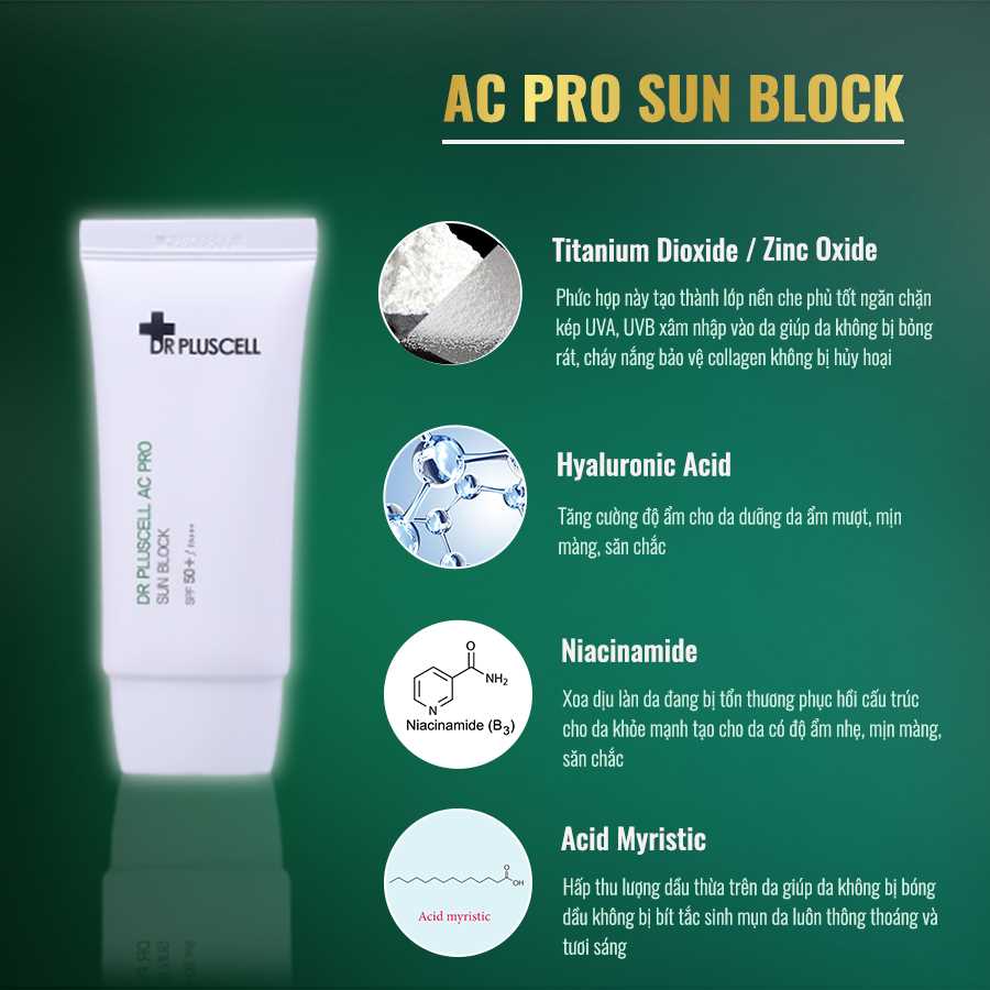 Kem Chống Nắng Cho Da Dầu Mụn DrPluscell AC Pro Sun Block