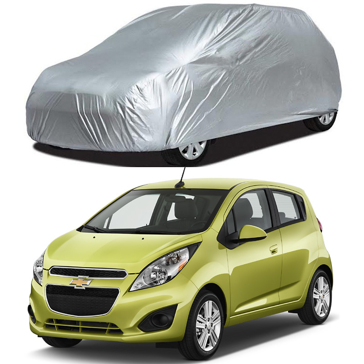 Bạt Phủ Xe Ô Tô Chevrolet Spark, Spark Van, Bạt Trùm Xe Hơi Chắn Nắng Chất Vải Dù Siêu Bền Chống Mưa Nắng Bảo Vệ Xe