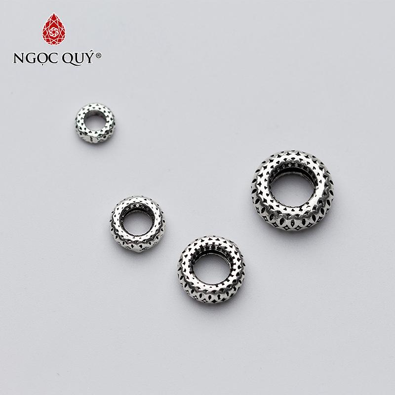 [HCM]Charm bạc chặn hạt họa tiết hoa văn - Ngọc Qúy Gemstones