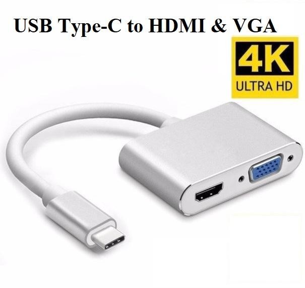 Cáp chuyển đổi usb type-c sang hdmi và vga - usb type-c