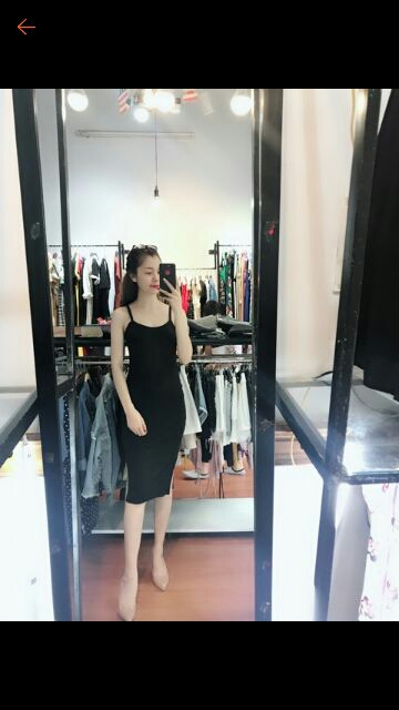 Đầm BODY hai dây màu ĐEN