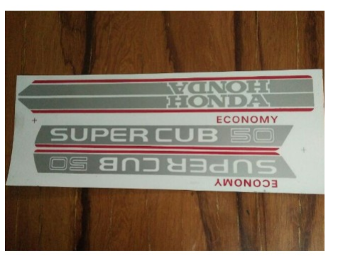 Bộ sticker tem logo dán honda super cub 50 đời 81 kìm vàng đời đầu-giữa-cuối
