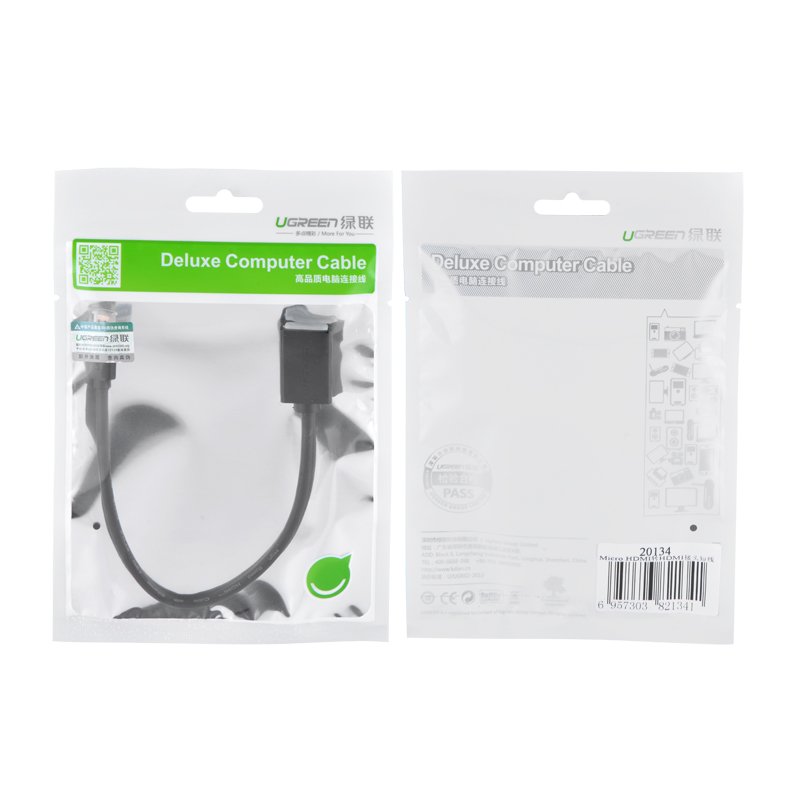 (20cm) Cáp chuyển đổi micro HDMI sang HDMI âm dài 20cm - Ugreen 20134