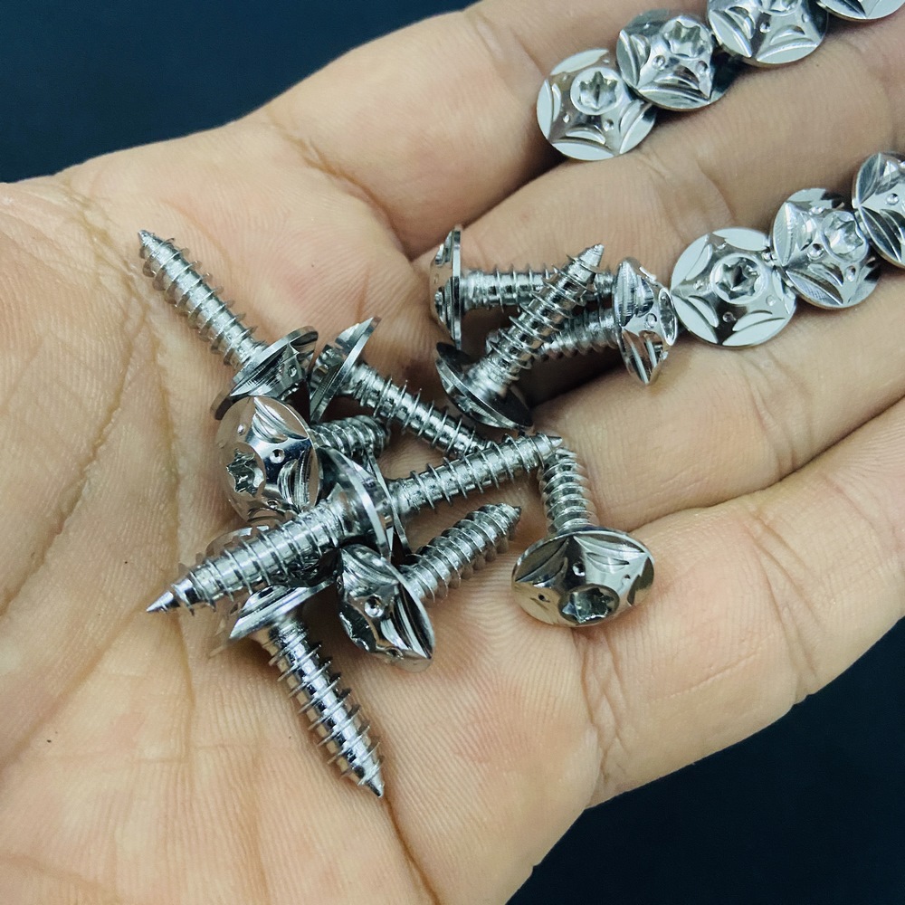 [HCM][COMBO 10 CON MẪU SALAYA] BỘ ỐC DÀN ÁO 5LY CHÂN XOẮN SALAYA NGÔI SAO TRANG TRÍ XE  CHO DÒNG XE YAMAHA...BAO SÁNG