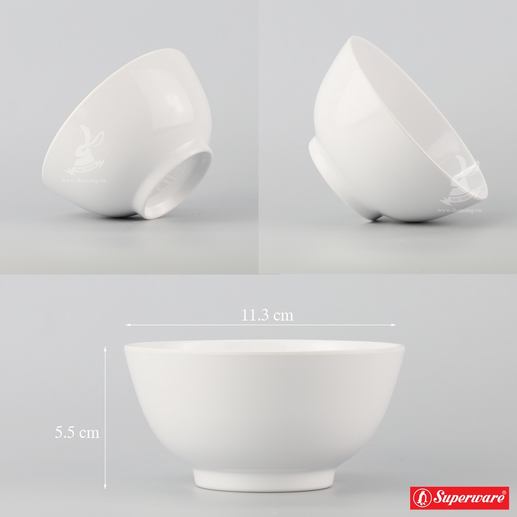 Chén cơm trắng Melamine Srithai Superware Thái Lan cao cấp