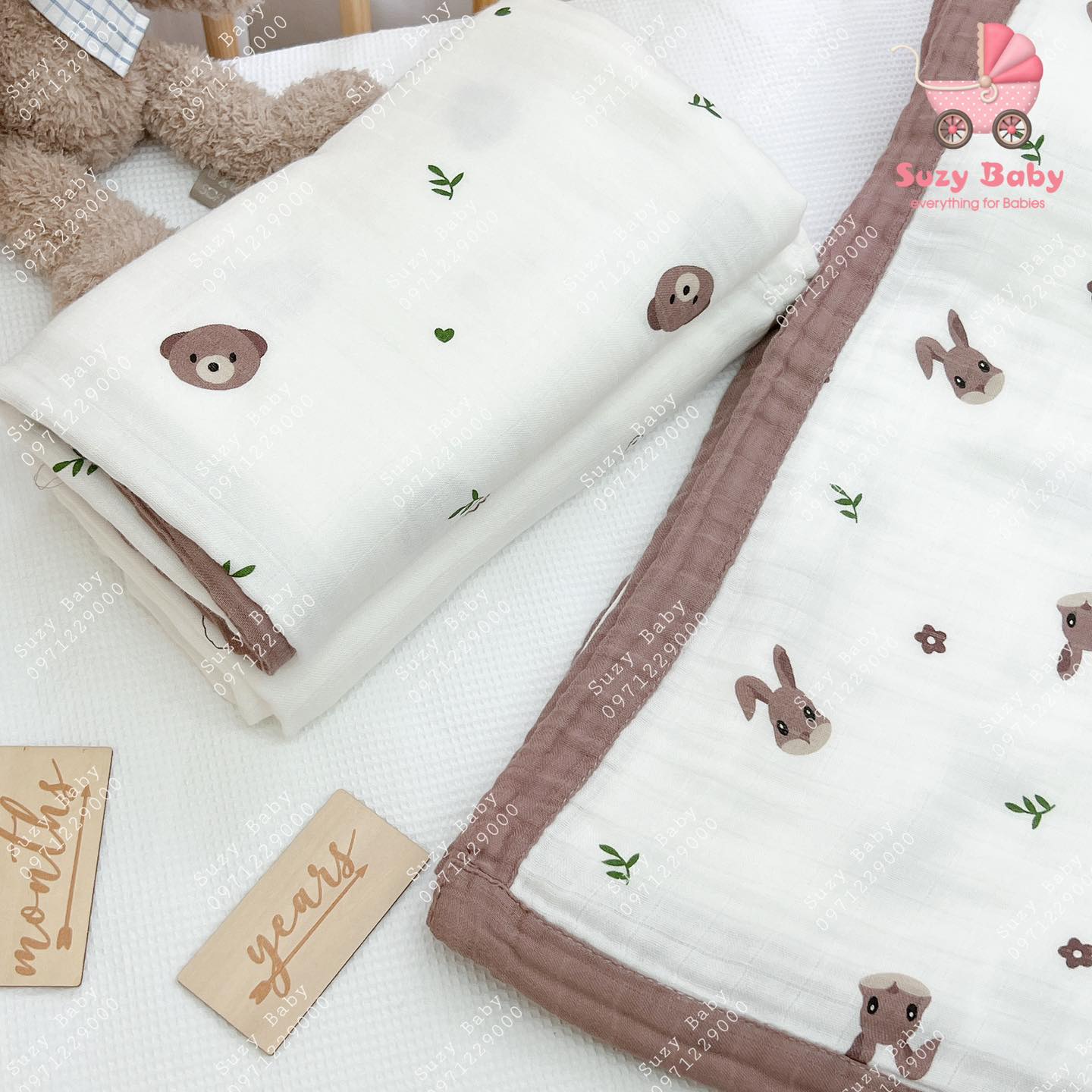Chăn aden 4 lớp sợi tre kháng khuẩn cho bé