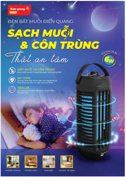 Đèn bắt muỗi Điện Quang ĐQ EML08 BL