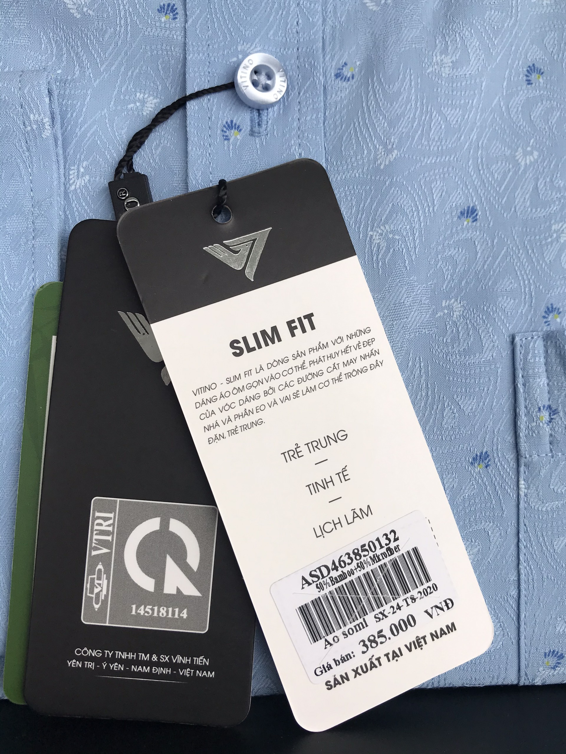Áo sơ mi dài tay Vitino mã 132