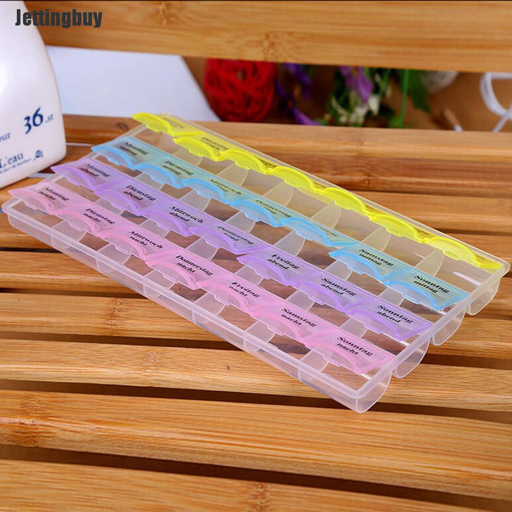 Jettingbuy Weekly 7 Days Tablet Pill Box Holder Medicine Storage Organizer Case Container