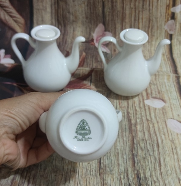 bình đựng nước chấm sứ Minh Long - bình đựng nước chấm