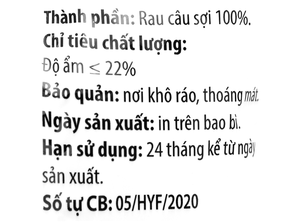 Rau câu sợi Agar agar Hoàng Yến gói 20g - Giastore