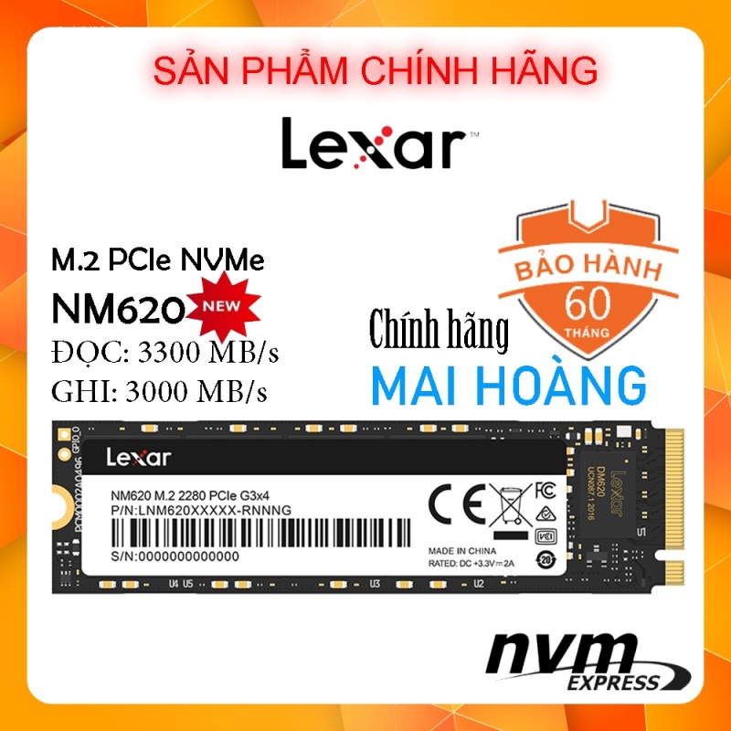✔️CHÍNH HÃNG MAI HOÀNG PP✔️ Ổ Cứng SSD M2 PCIe Lexar NM620 1TB M.2 2280 - Bảo hành 60 tháng