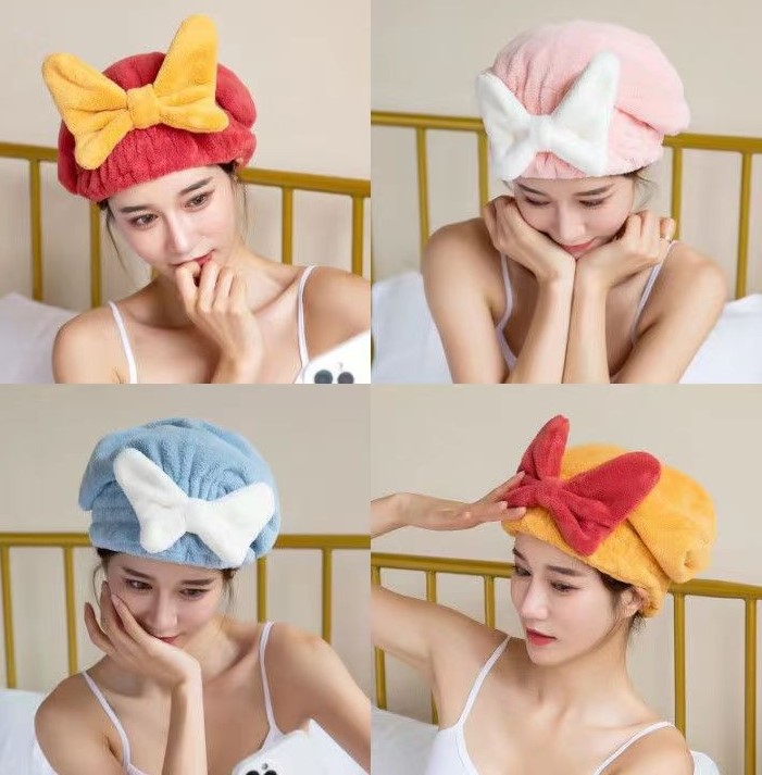 Khăn quấn Tóc Có Nơ - Khăn Quấn Khô Tóc