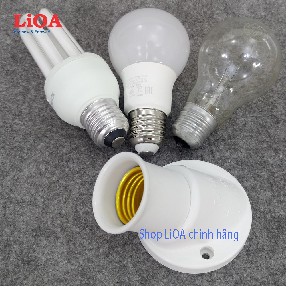 Đui đèn chéo 45 độ đui xoáy E27 LiOA - DDX45