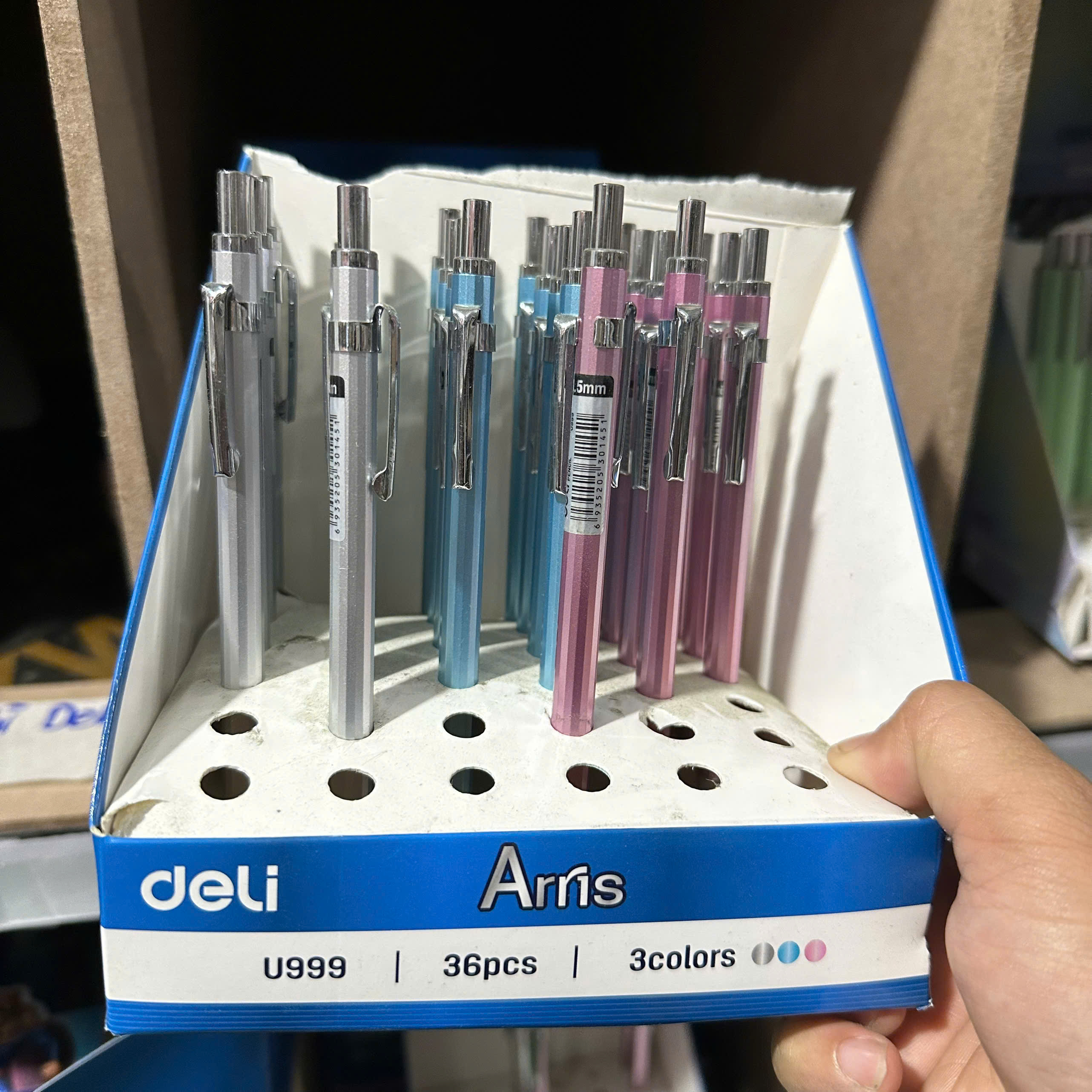 Bút chì kim bấm U998/U999 Deli kèm đầu tẩy thân kim loại