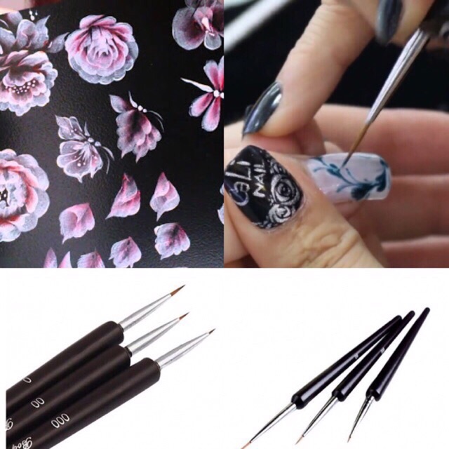 (Hàng nhập khẩu) Bộ CỌ tròn RÂU - CỌ NÉT - CỌ VẼ MÓNG - cọ vẽ màu nước