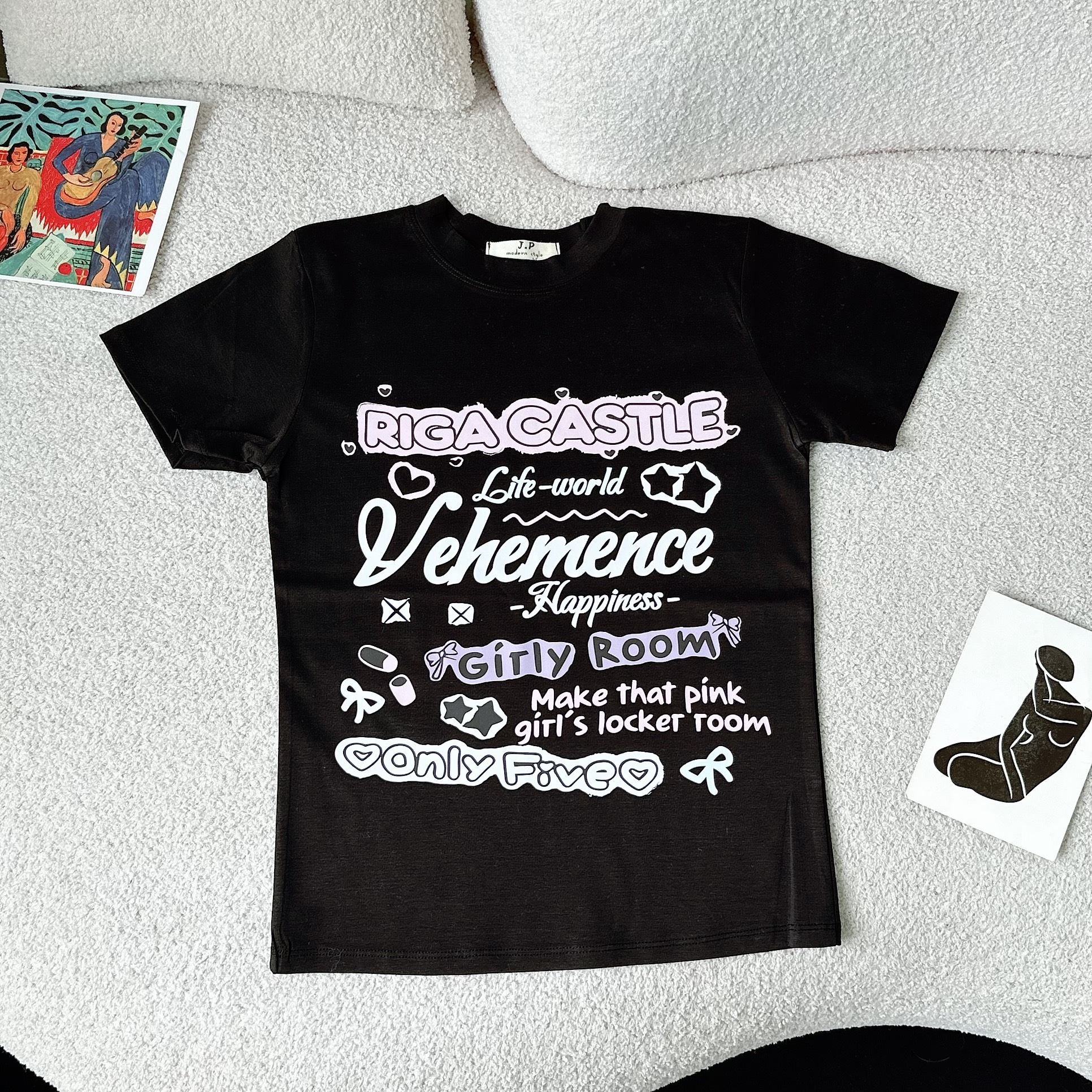 Áo thun baby tee nữ nhinaa store in chữ cá tính riga castle a5888