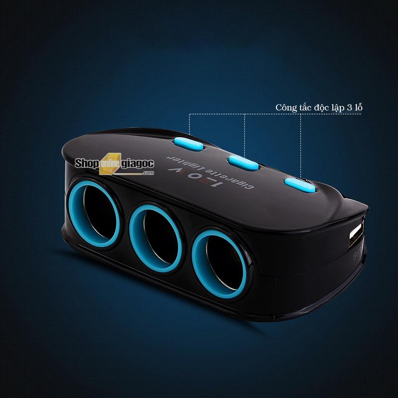 [HCM]Bộ Chia 3 12v-24v 2 Cổng Sạc USB SPW05
