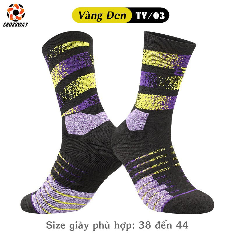 Vớ Bóng Rổ Thể Thao Cổ Cao Ngắn Lửng Chống Trơn Trượt Thoáng Khí, Tất Chạy Bộ Bóng Đá Cầu Lông Giá Rẻ Cao Cấp Co Giãn Khử Mùi