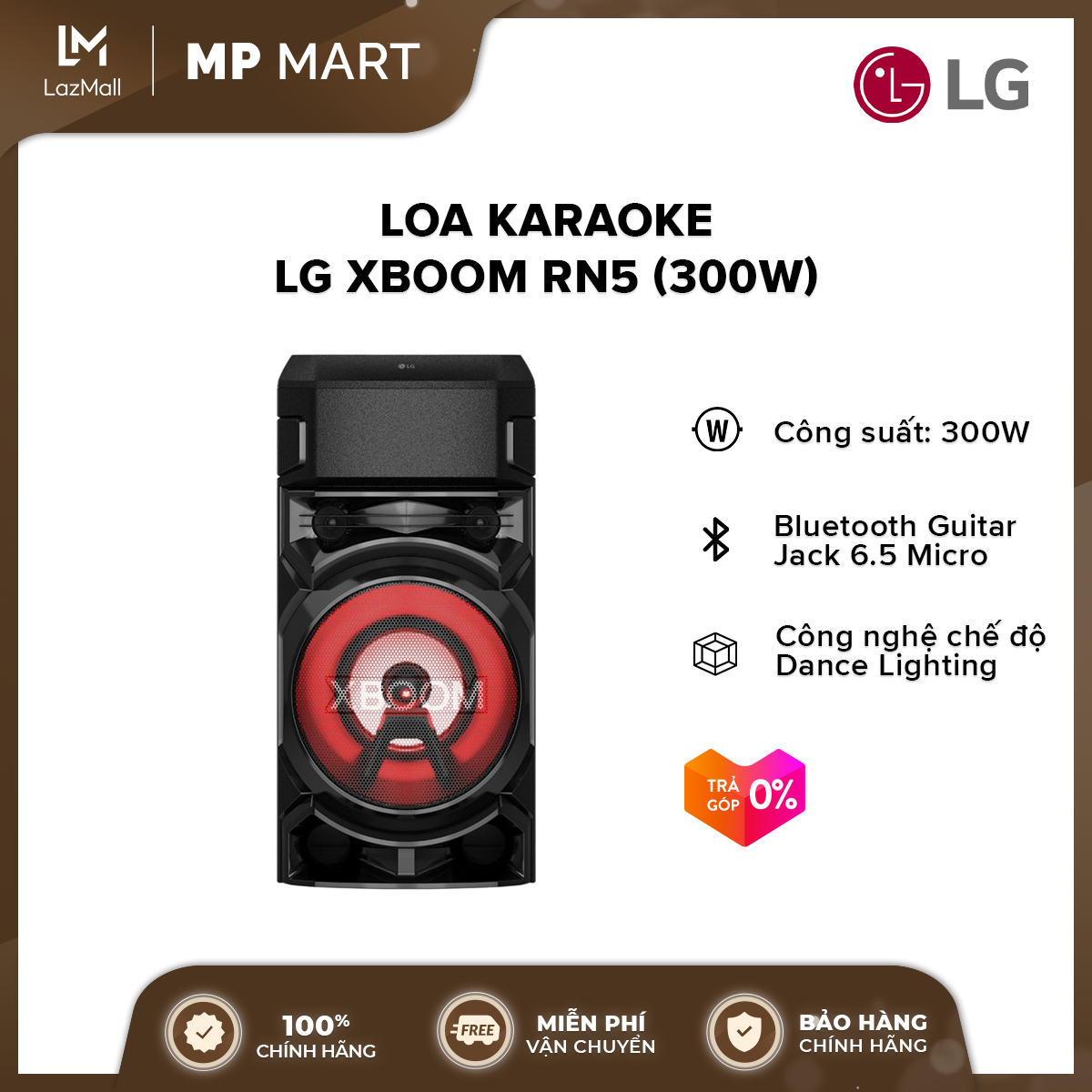 [TRẢ GÓP 0% - FREESHIP] Loa karaoke LG Xboom RN5 (300W)