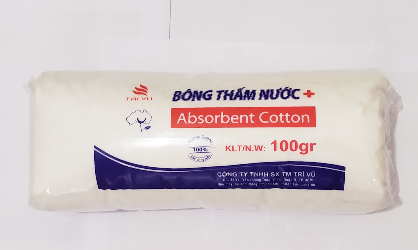 [HCM] 3 Gói Bông Gòn Cuộn Thấm Hút Nước Trí Vũ 100g (Bông Y Tế)
