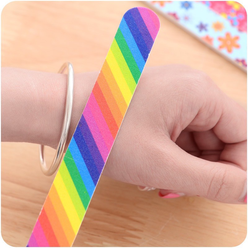 Dũa móng tay 2 mặt họa tiết, phao chà móng tay dài 18cm