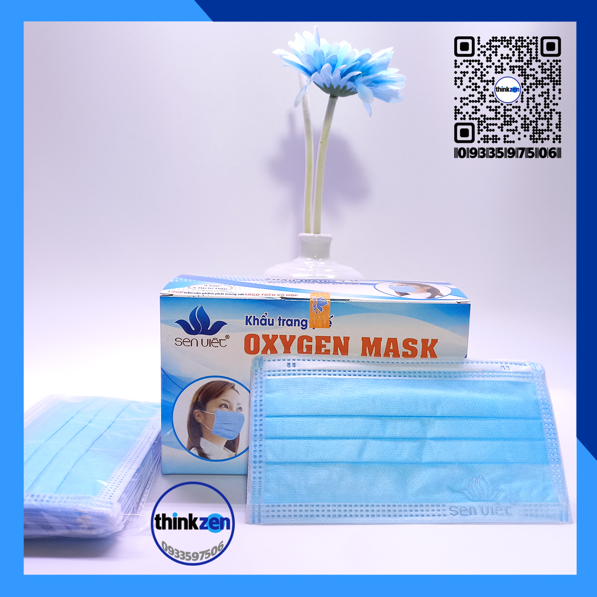 Khẩu trang y tế 4 lớp Sen Việt Oxygen Mask, khautrang 2D, kháng khuẩn chống bui, hợp thời trang