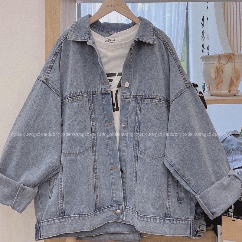 Áo khoác jean nữ dáng rộng ( hàng quảng châu loại 1 sẵn shop )
