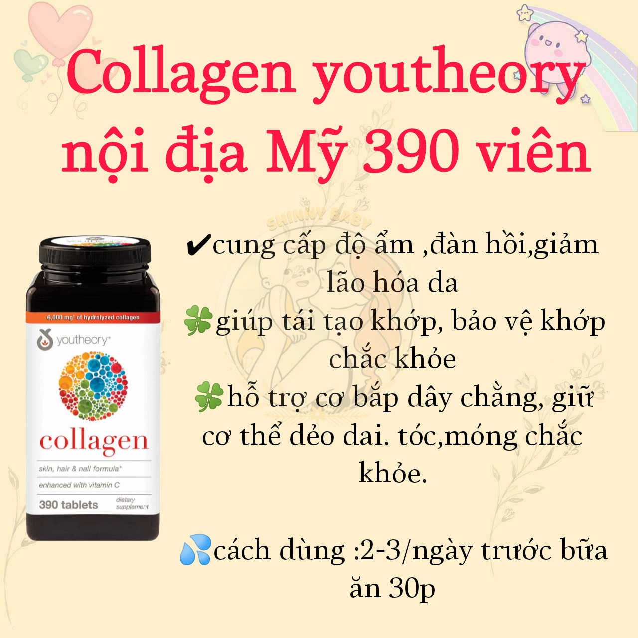 Date 25- Collagen you theory Mỹ 390viên