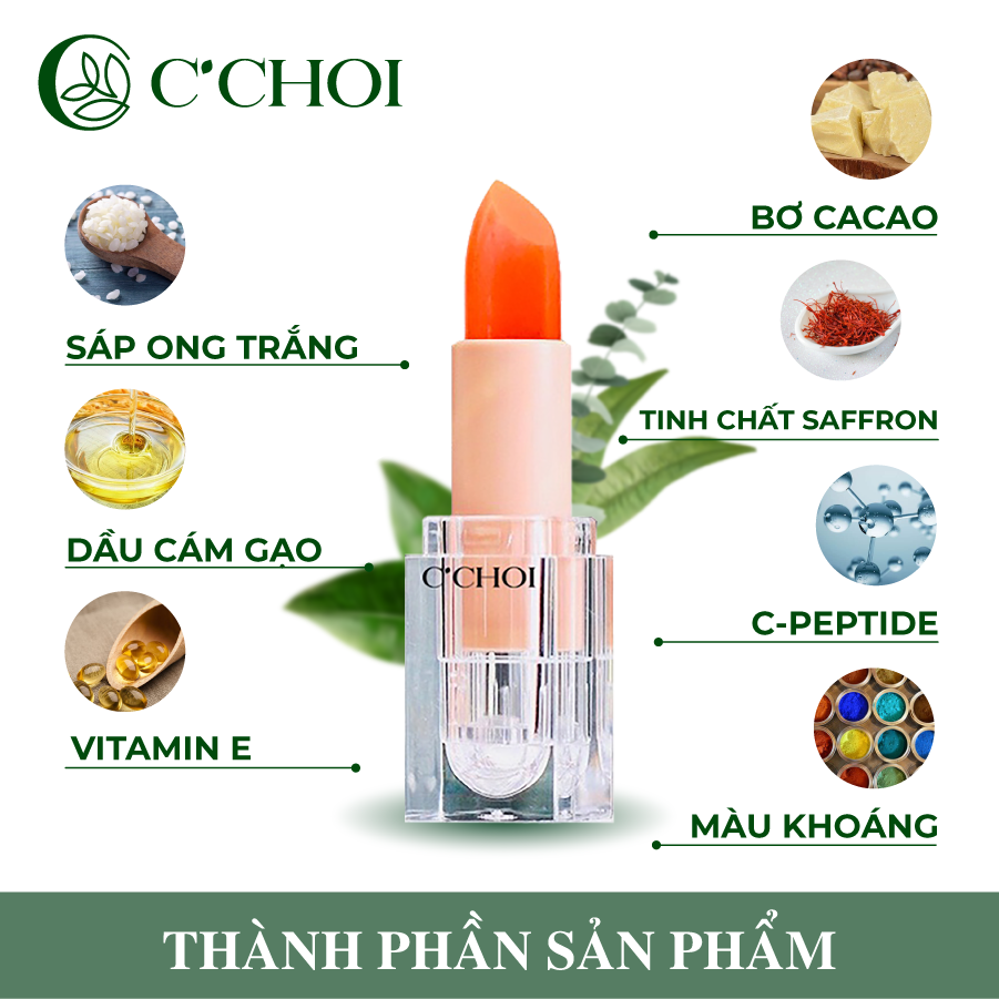 Son dưỡng môi Saffron Color C’Choi (có 3 màu)