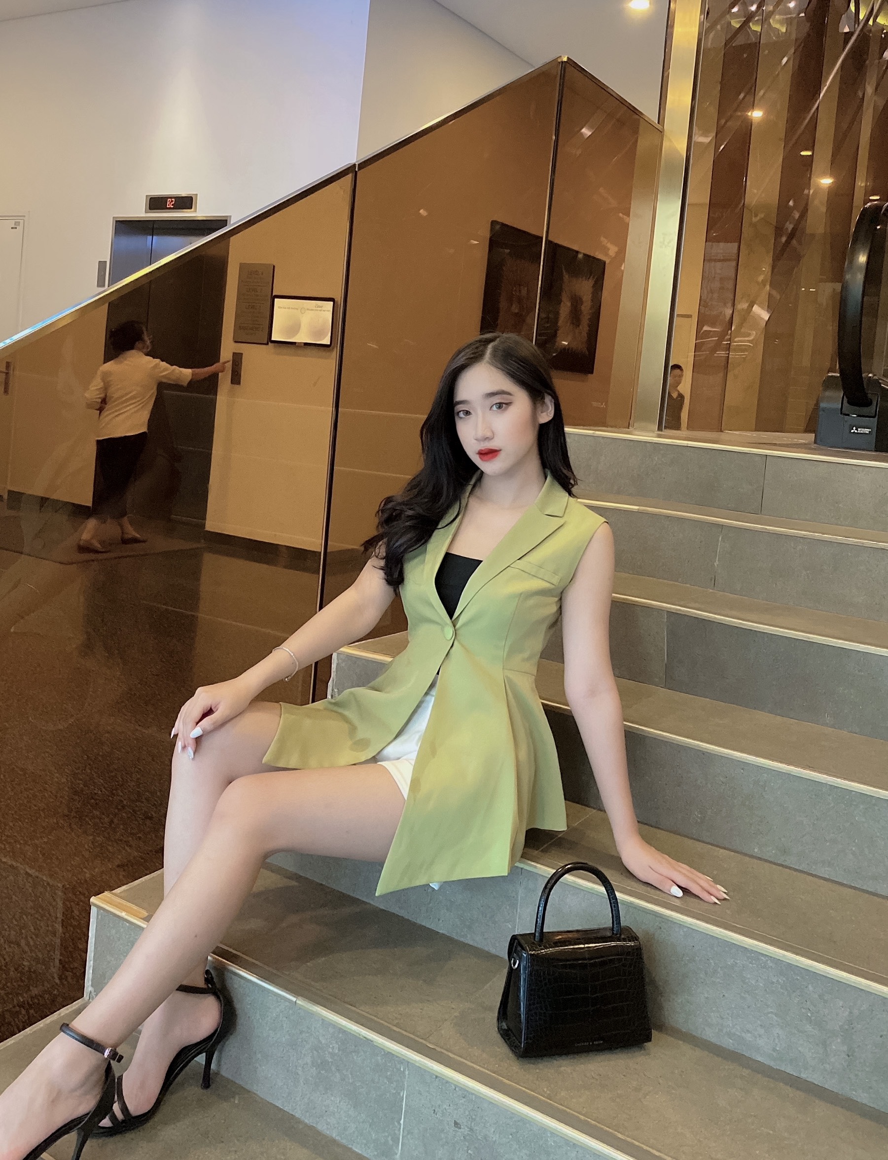 Áo vest mix quần short nữ - hàng thiết kế