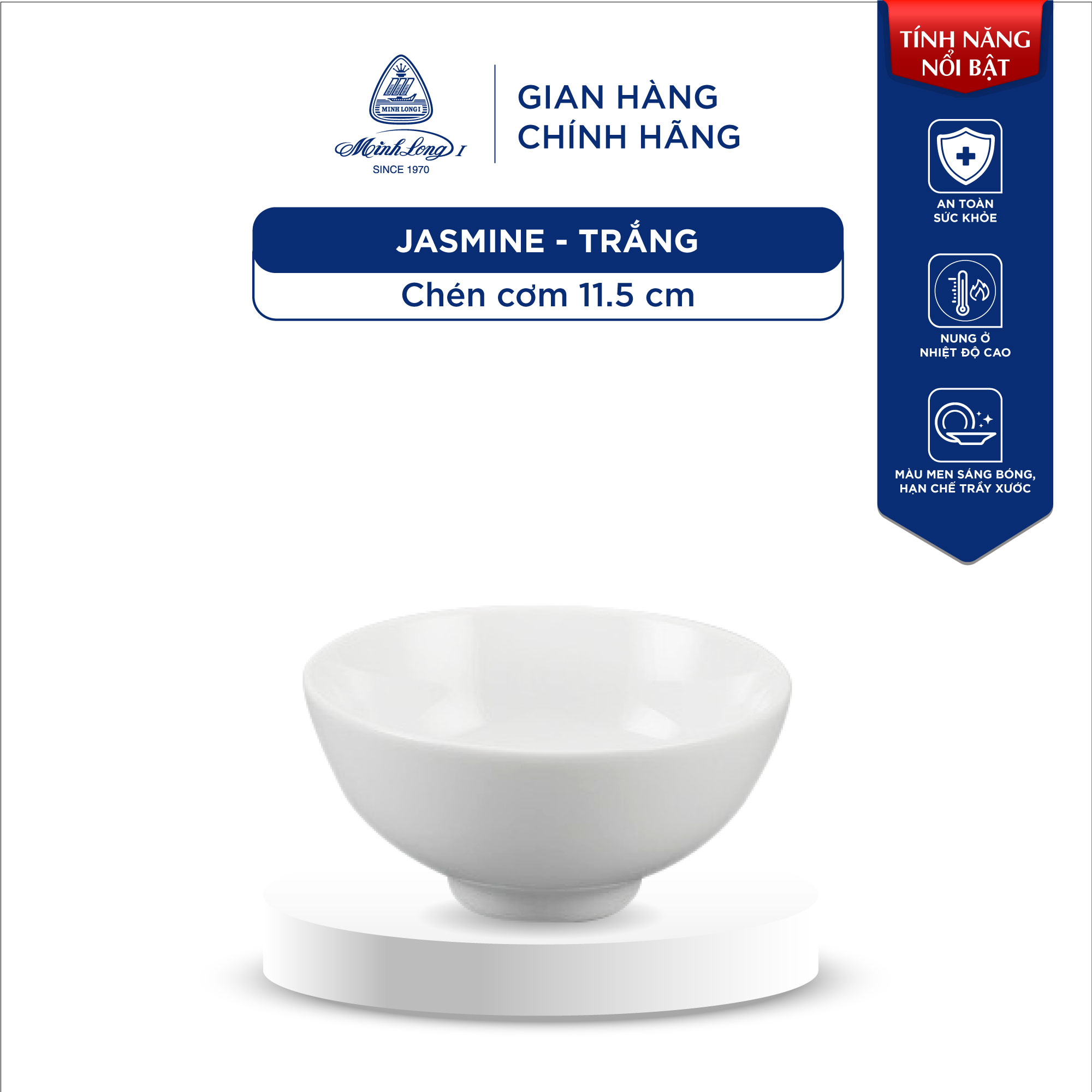 Tô, Chén Sứ Cao Cấp Minh Long - Jasmine - Trắng