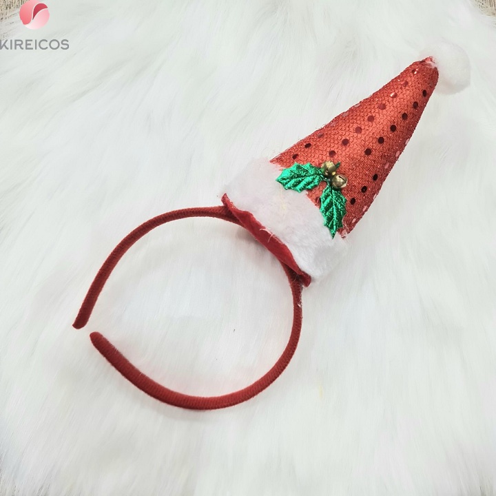 [HCM]Cài mũ Noel 3D Lấp Lánh Có Chuông - kireicos