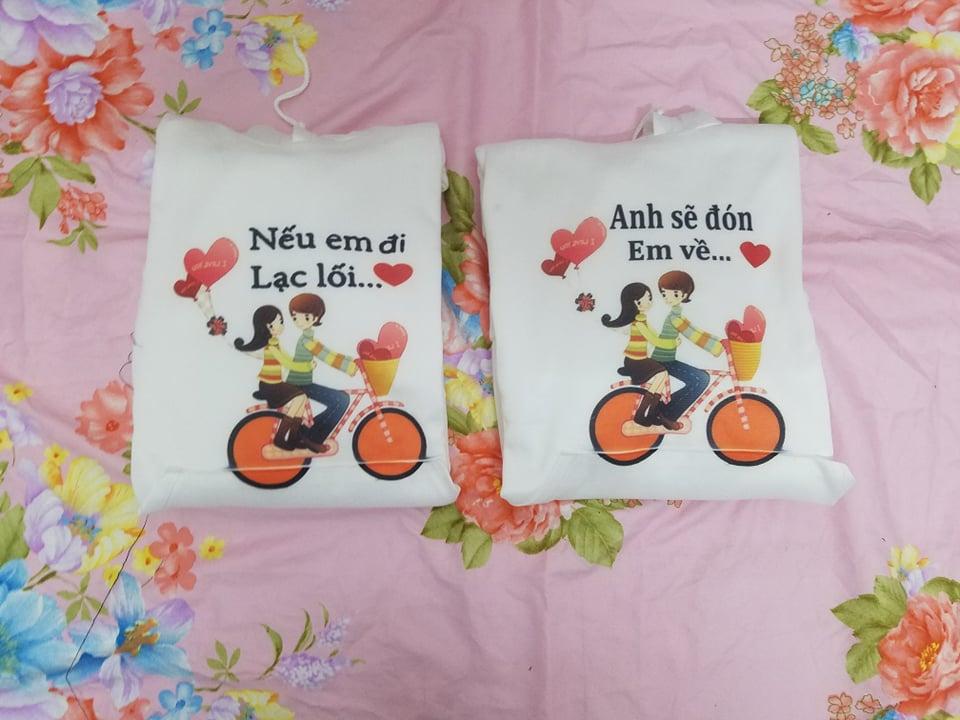 Áo Đôi Hoodie Xe Đạp Đôi Tim Yêu Dễ Thương (2 Chiếc)