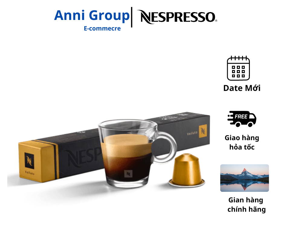 Hộp 10 viên nén cà phê nespresso coffee capsule volluto - dành cho máy pha cà phê tự động nespresso