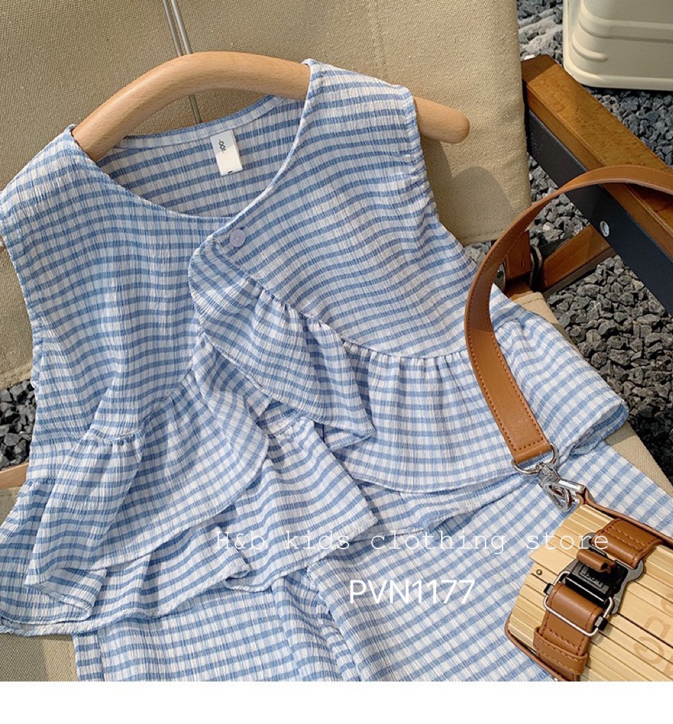 Set đũi bé gái áo vạt chéo style Hàn Quốc