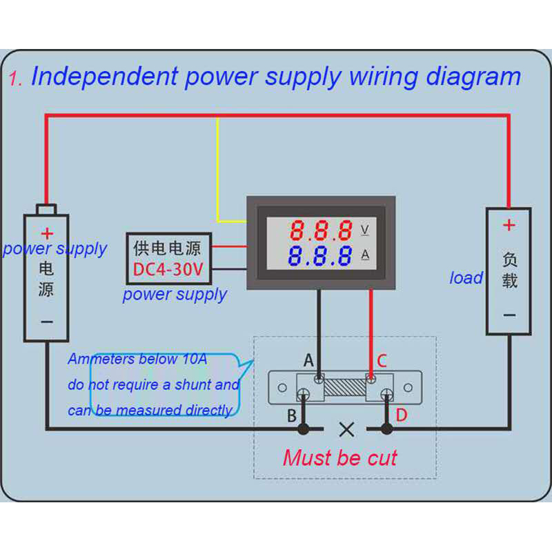 Ampe Kế Vôn Kế Kỹ Thuật Số DC 0-100V 10A 50A 100A Hiển Thị Thời Gian Kép Vôn Kế Hiện Tại Meter Bảng Điều Chỉnh Amp Vôn Kế