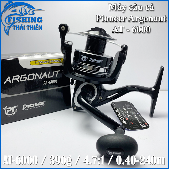 Máy Câu Cá Pioneer Argonaut XI  – Máy Câu Đứng, Tay Quay Đổi Trái Phải, Núm Cao Su Chống Trượt