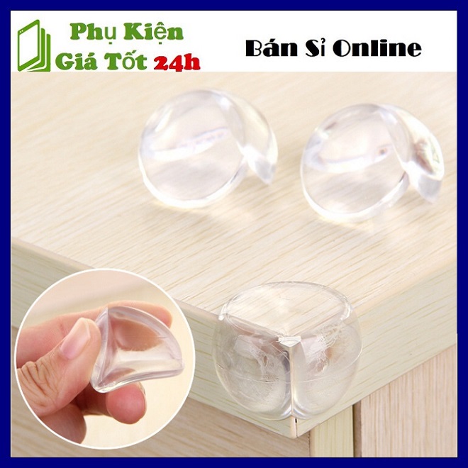 Miếng bịt góc bàn silicon / an toàn cho bé - bọc góc cạnh bàn tròn