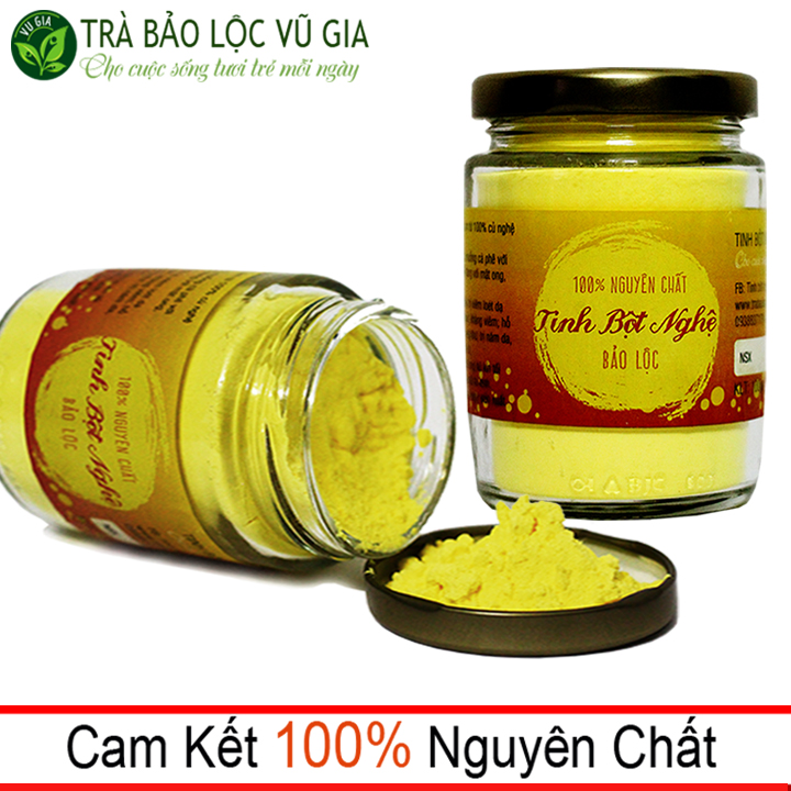 Combo 2 Tinh Bột Nghệ Nguyên Chất Vũ Gia (100g/hũ) - Hỗ trợ đắp mặt nạ dưỡng da, tẩy tế bào chết, xóa mờ thâm nám tàn nhang - Đã được kiểm nghiệm y tế
