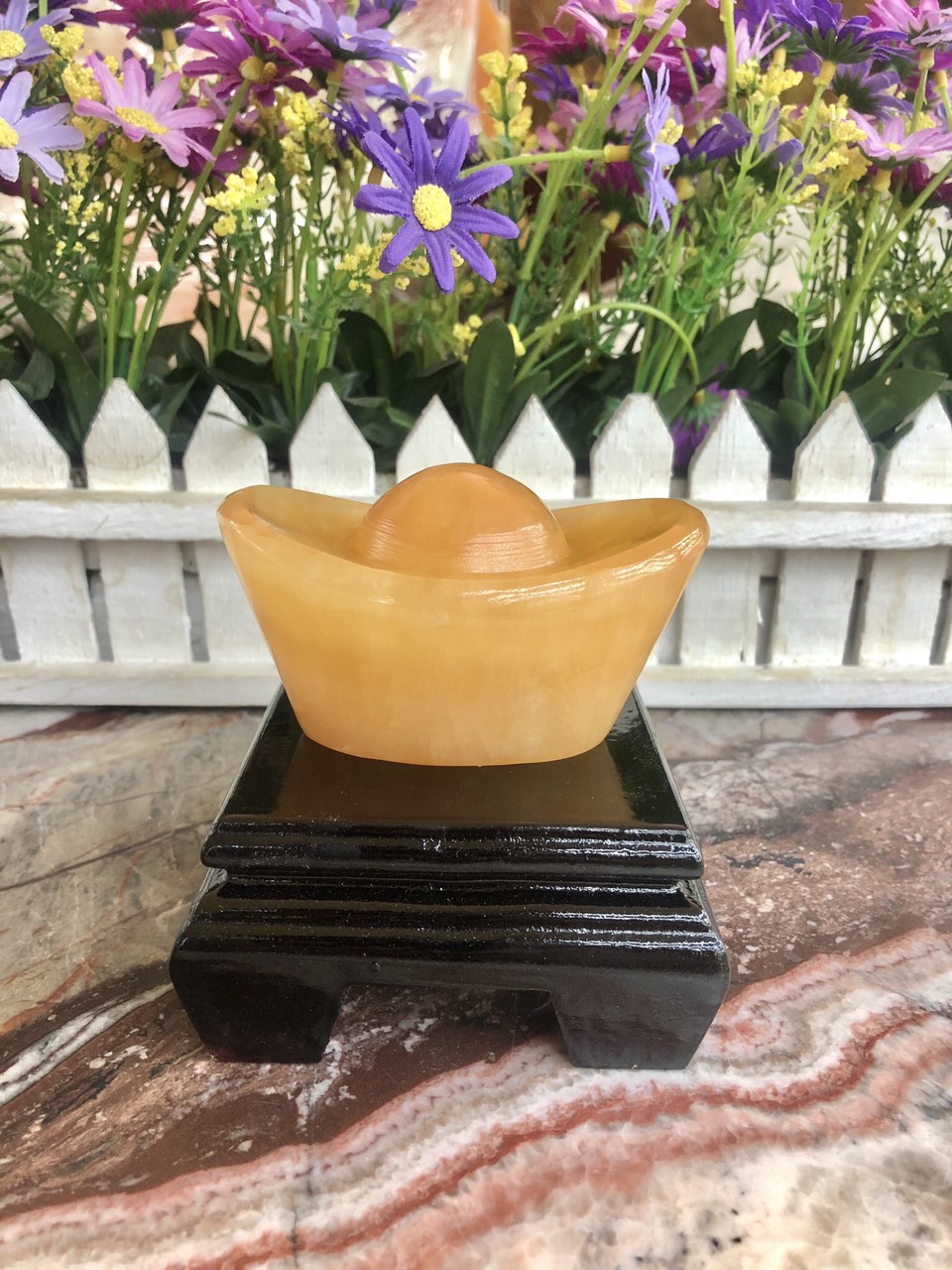 Thỏi vàng Thần Tài Kim Nguyên Bảo phong thủy chiêu nạp tài lộc đá ngọc hoàng long - Dài 8cm; 10cm; 13cm và 16cm