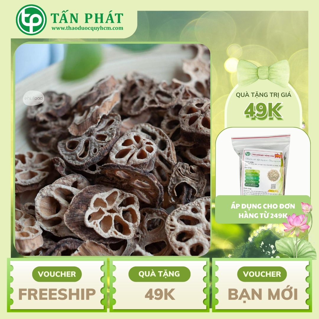 Củ sen sấy khô sắt lát 500g - Tấn Phát - Hàng Công Ty Chất Lượng Cao