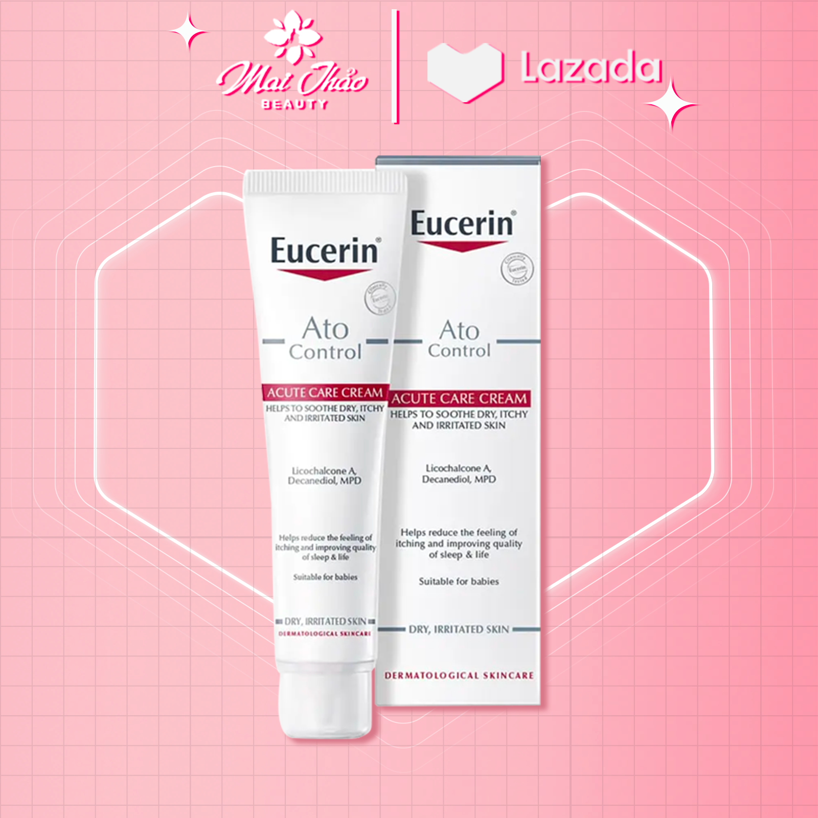 Eucerin kem dưỡng giảm ngứa, đỏ da eucerin ato control acute care 40ml