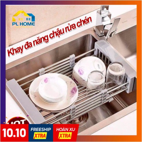 Rổ Đựng Chén Dĩa, Hoa Quả Đa Năng Phù Hợp Với Mọi Kích Cỡ Chậu Rửa Chén, Khay Chén, Rổ Inox