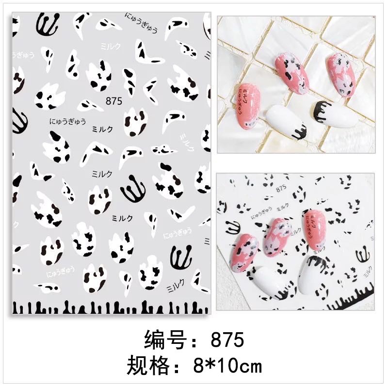 sticker bò sữa phụ kiện nail