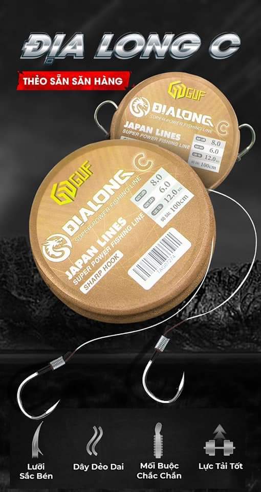 Thẻo sẵn câu cá guf địa long c săn hàng - phiên bản không chì