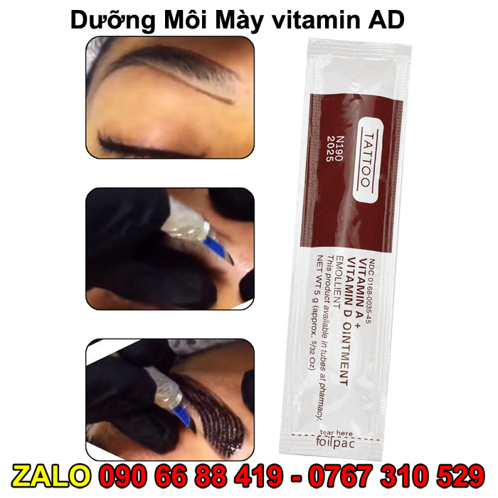 [Set 50 gói] Dưỡng Môi Mày vitamin AD Fougera sau phun xăm