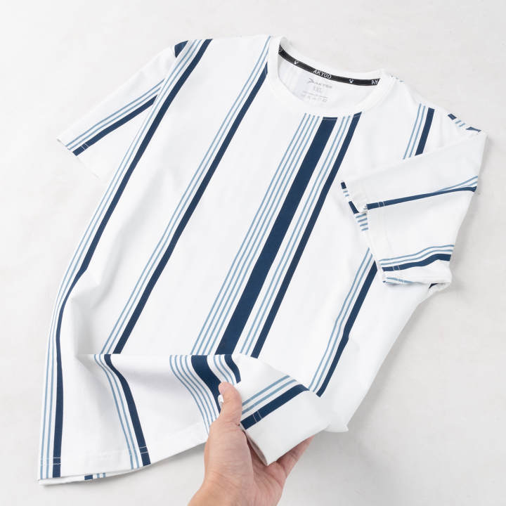 Áo Thun Trắng Sọc Xanh Dành Cho Nam&hellip;